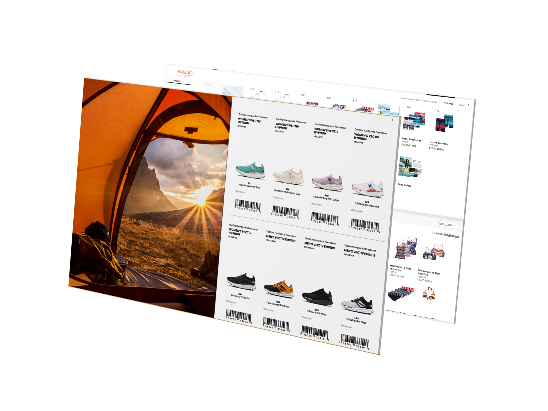 3D Screenshot of Outdoor Custom Collection PDF Output with Barcodes